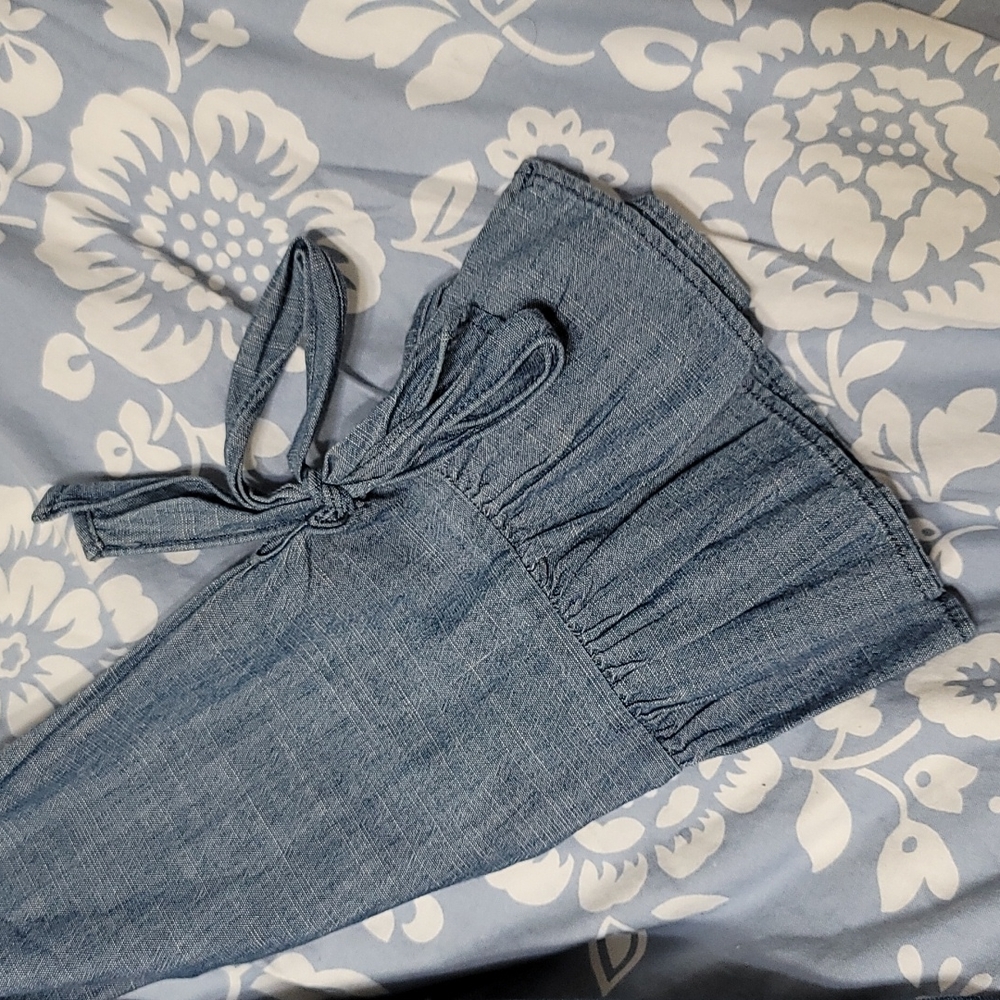 NWT! J.Crew factory chambray ruffle sleeve sheath dress - Picture 3 of 7